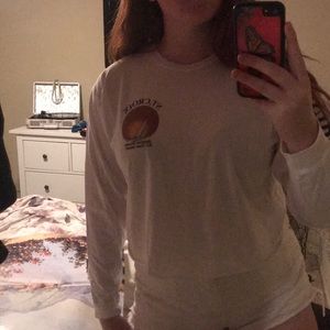 WHITE MID CROPPED LONG SLEEVED BRANY MELVILLE